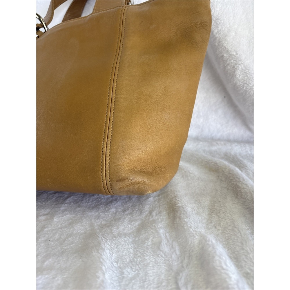 Vintage COACH Waverly Tote Bag Camel Tan Leather Zip Closure 4133 90s Costa Rica - Picture 4 of 16